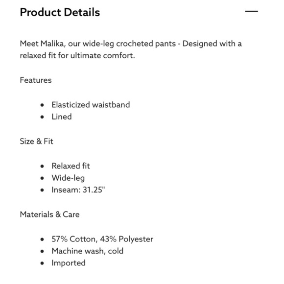 Dynamite NWT Crochet Wide Leg Pants - Picture 4 of 4